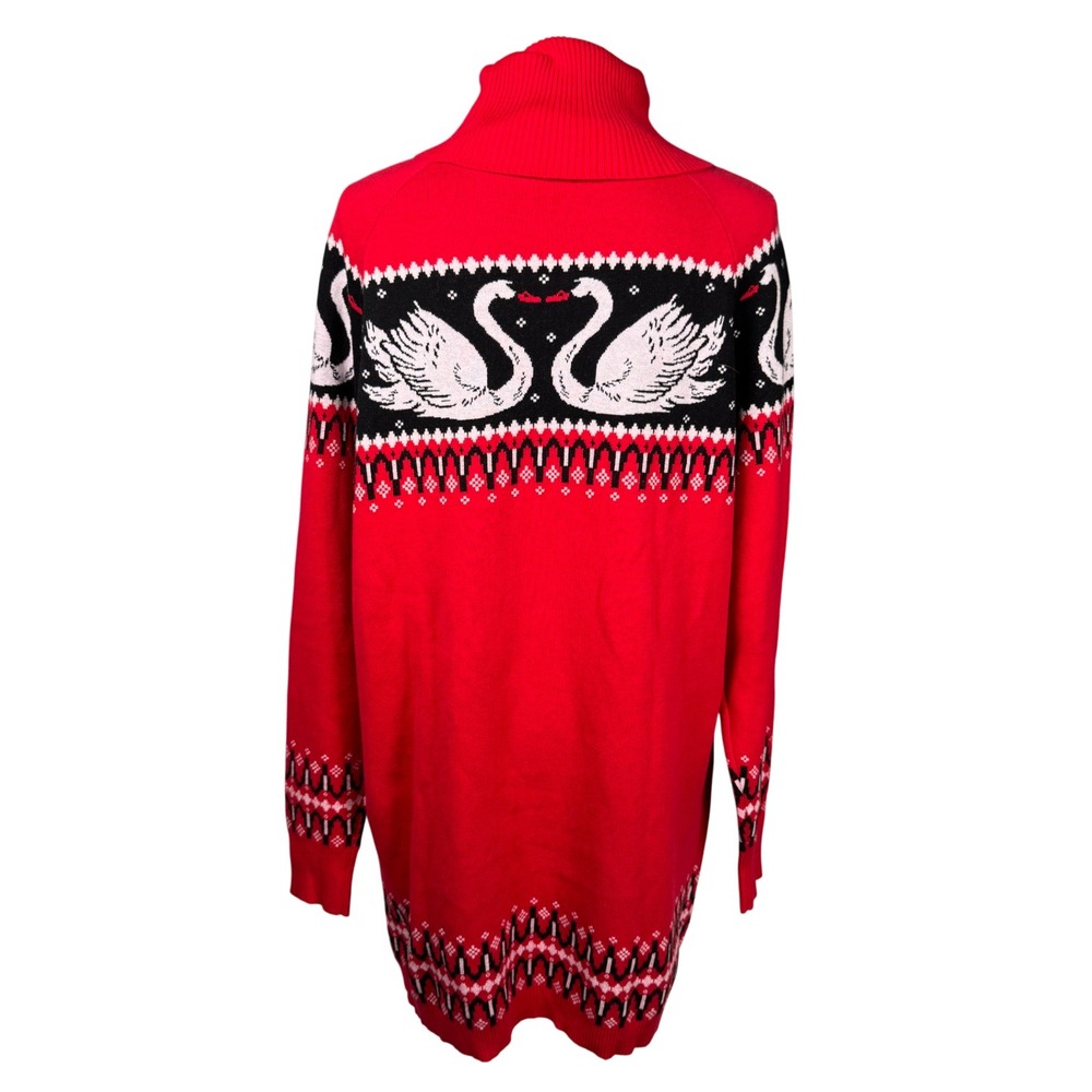Nuuly X Rachel Antonoff Red Swan Fair Isle‎ Sweater Dress Sz M New W/Defect - Picture 7 of 15